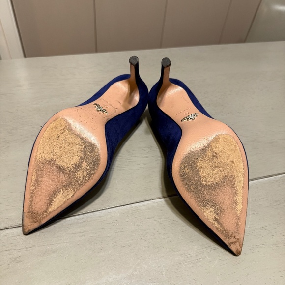 PRADA (37) Electric Suede Blue - Toe-Cleavage Pumps - Picture 5 of 7